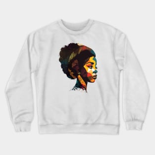 Black Women Power, African American History Geometric Art Crewneck Sweatshirt